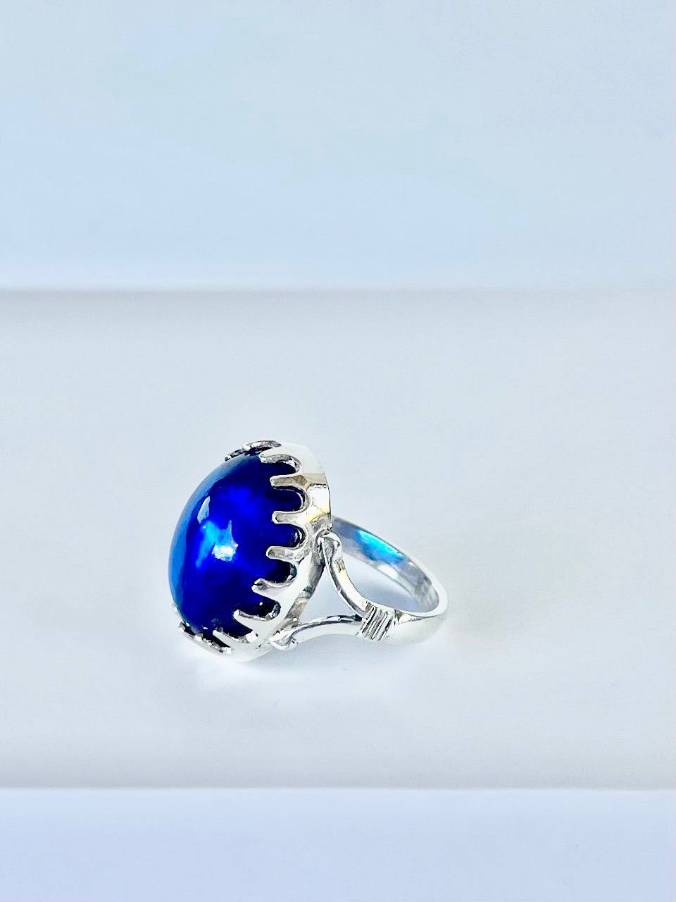 Gemstones with Sterling Silver &nbsp;Vintage Blue sapphire Ring