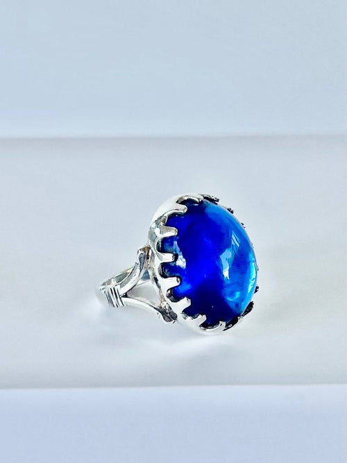 Gemstones with Sterling Silver &nbsp;Vintage Blue sapphire Ring