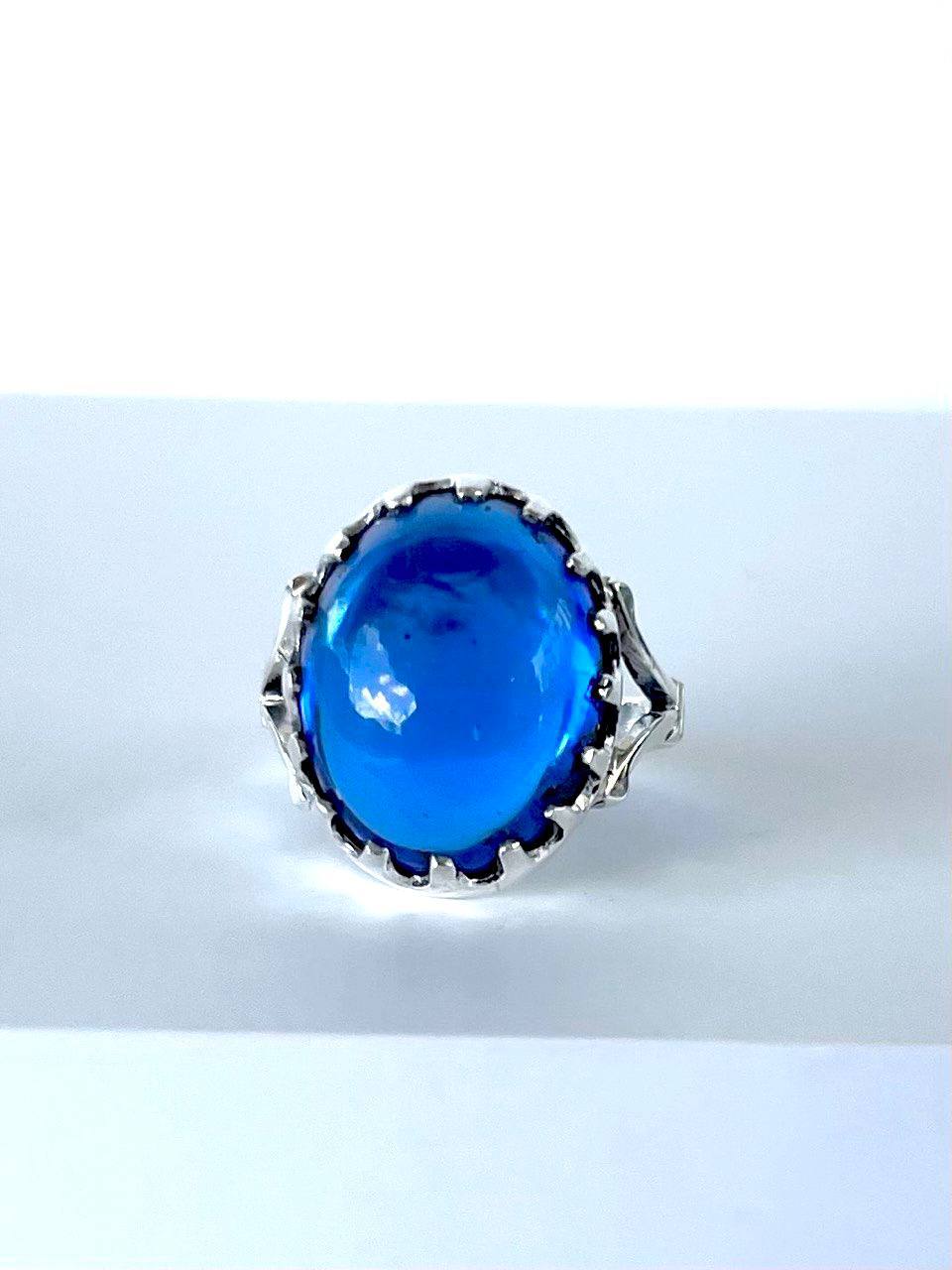 Gemstones with Sterling Silver &nbsp;Vintage Blue sapphire Ring