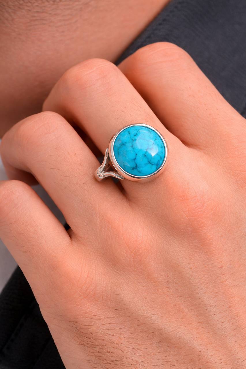 Gemstones with sterling silver &nbsp;Sleeping Beauty turquoise Ring.