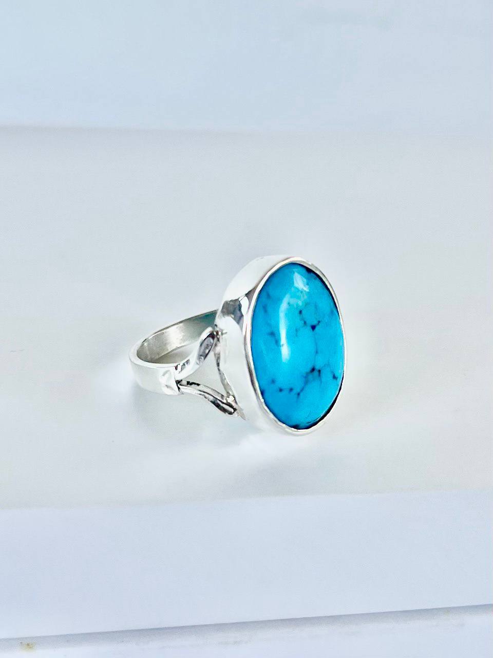 Gemstones with sterling silver &nbsp;Sleeping Beauty turquoise Ring.