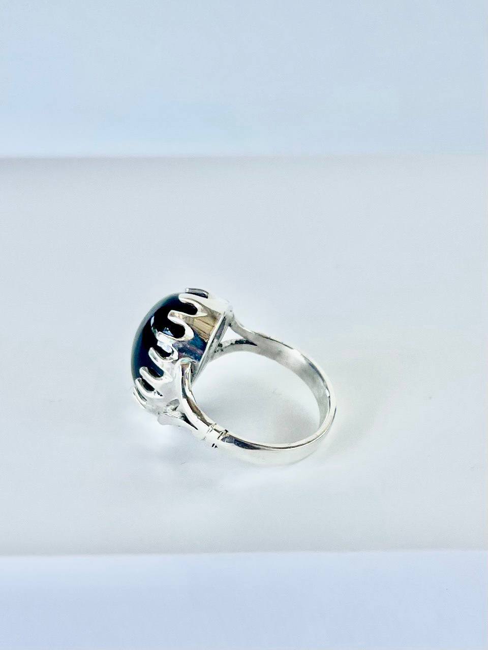 Gemstones with sterling silver Black onyx Ring