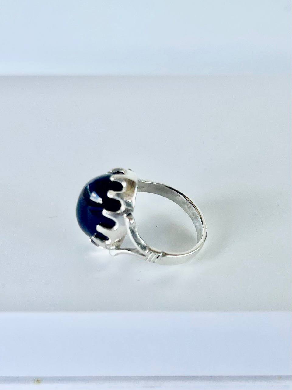 Gemstones with sterling silver Mood stone Blue lace agate Ring