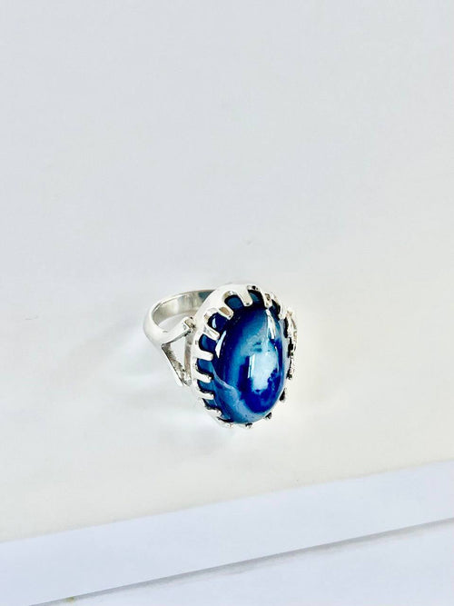 Gemstones with sterling silver Agate stone Ring