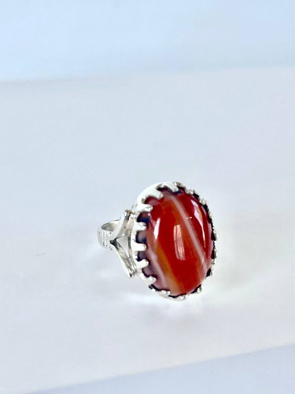 Gemstones with sterling silver &nbsp;Yemeni Aqeeq Ring&nbsp;